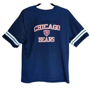VTG NFL Team Apparel Chicago Bears Youth Double Stripe Short Sleeve Shirt XL